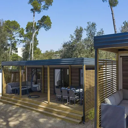 Mobile Homes In Camp Soline At Biograd, With Sand- And Pebble Beach